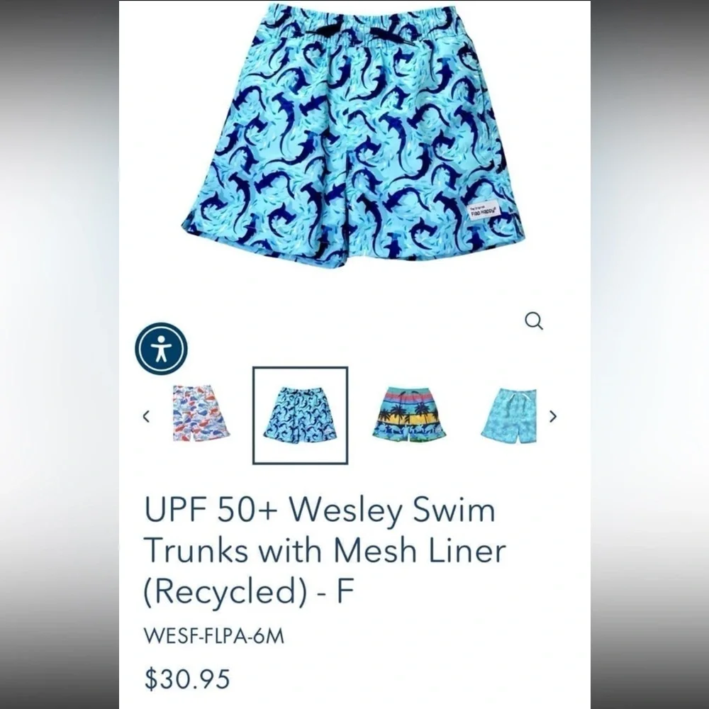 Boys Hammerhead Shark Print Flap Happy Swim Trunks Short Swimsuit & Camelbak Cup